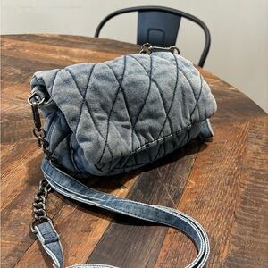 Quilted Denim Shoulder Bag